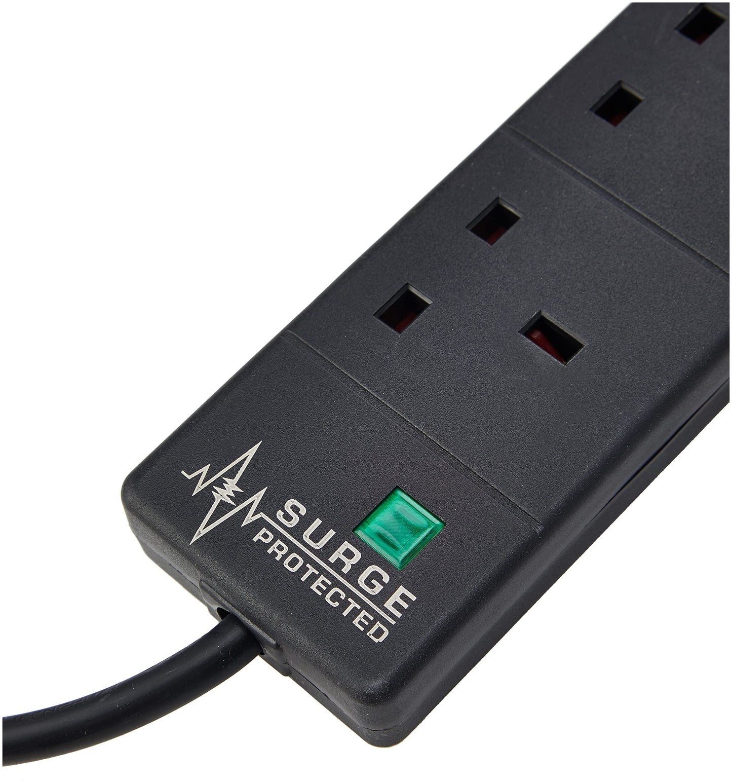 PRO ELEC PELB1755 6 Gang Extension Lead with Surge Protection Black, 5m