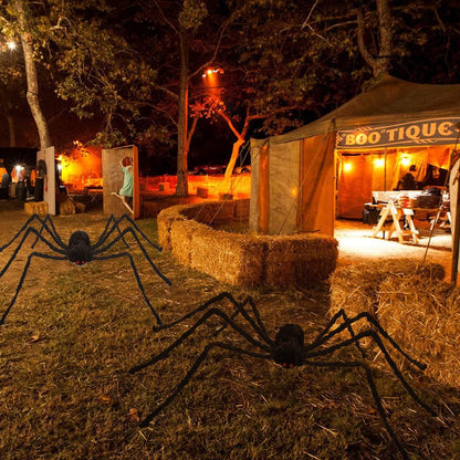 Pawliss Halloween Decorations, 2 Pcs 79.2 Inches Giant Halloween Spider, Halloween Decorations Outdoor Patio Lawn Yard Decor, Fake Large Hairy Spider Props