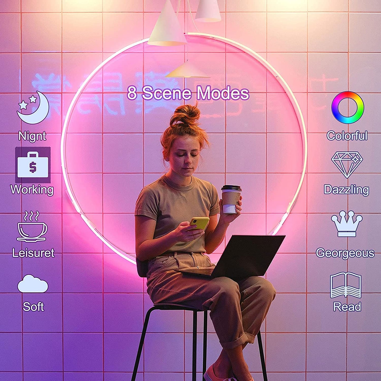 ANTELA Smart Bulb E27 Alexa WiFi Light Bulbs, 9W 1000LM LED Screw Bulb 2700K-6500K RGB Multicolored Dimmable, Smart Life App Control, Compatible with Alexa, Google Home, No Hub Required, 2 Packs