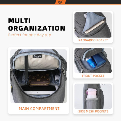 SKYSPER Sling Bag RFID Crossbody Sling Backpack Cross Body Shoulder Bag Travel Hiking Daypack for Women Men(Darkgrey)