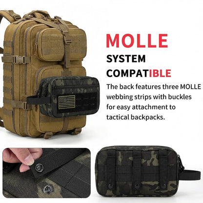 IronSeals Tactical Toiletry Bag Men Hygiene Bag Travel shower Bag EDC Utility Molle Tool Pouch Mens Shaving Kit Bag
