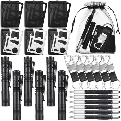 Huquary 30 Pcs Baby Shower Prizes for Men Gifts Bulk Multitool Pen Card Tool Keychain Flashlight for Winner Bachelor Party