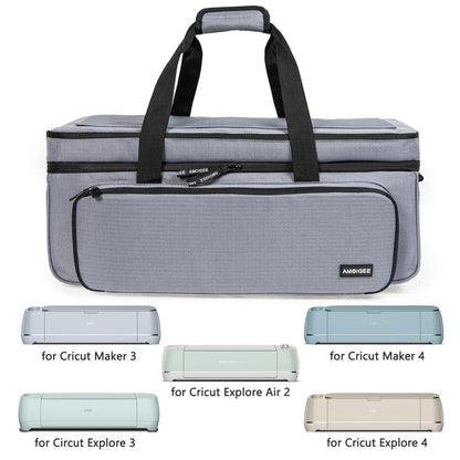 AMOIGEE Double Layer Carrying Storage Organizer Case - Compatible with Cricut Makers, Protective Travel Tote Bag for Silhouette Cameo 3/4, Cricut Accessories