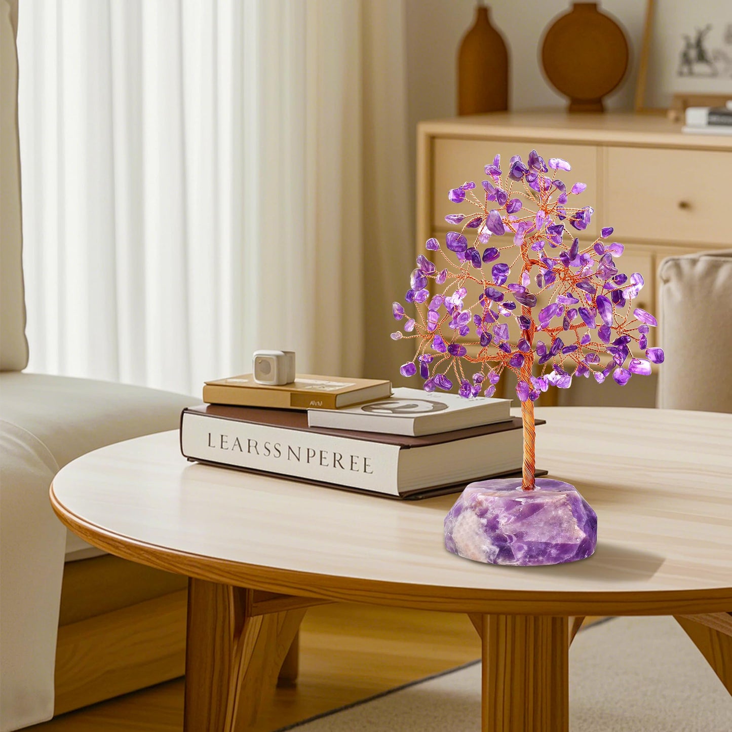 SITUMEIZI 7.09IN Amethyst Crystal Tree Amethyst Crystals and Healing Stones Natural Purple Gifts for Women Room Office Desk Purple Decor Reiki Spiritual Meditation Energy Tree of Life