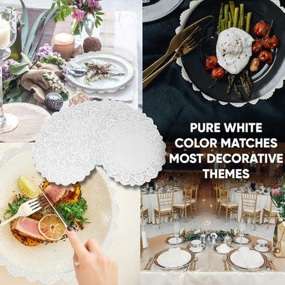 NextClimb Paper Doilies 12 Inch Round - Extra Thick Large Pure White Disposable Placemats Table Topper Cover for Wedding Decor Tea Party Decorations - Lifetime Supply of 4000 Doilies