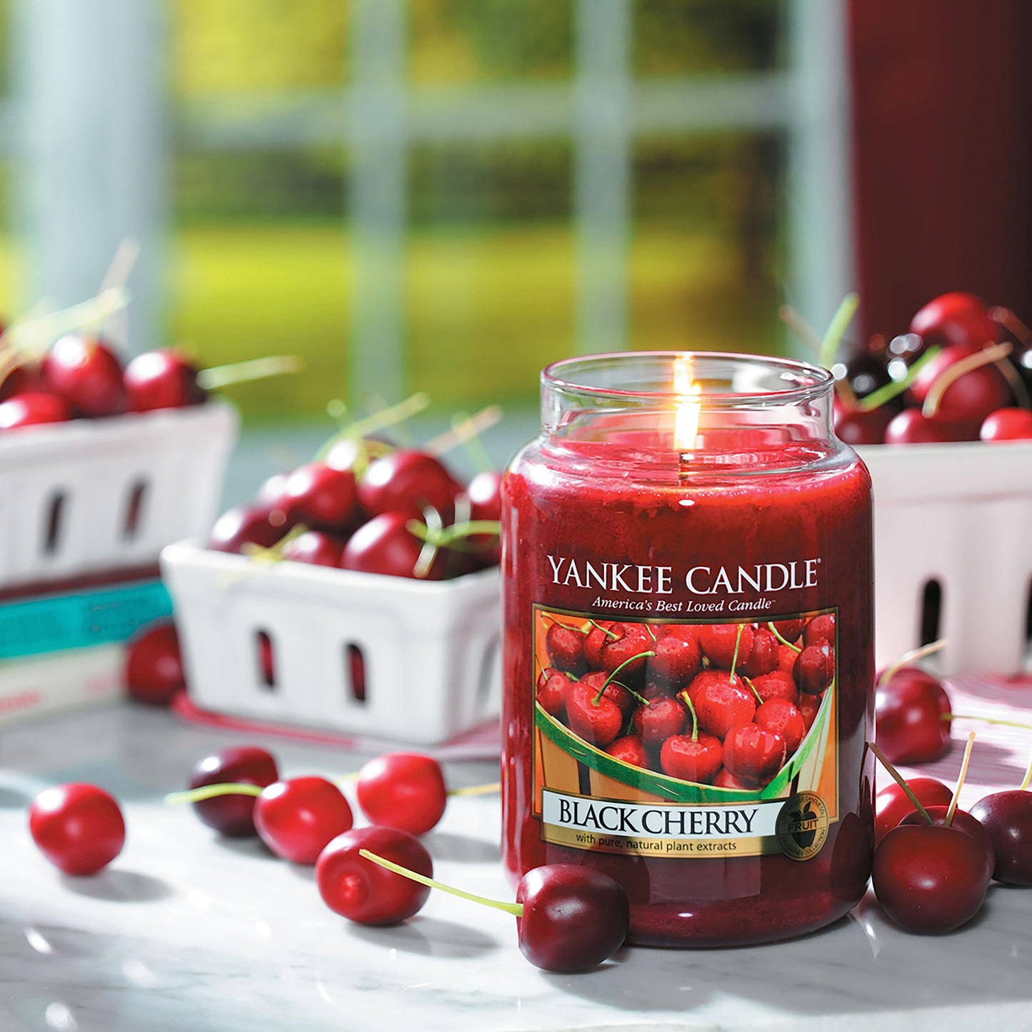 Yankee Candle Scented Candle | Black Cherry Large Jar | Long Burning Candles: up to 150 Hours | Perfect Gifts for Women