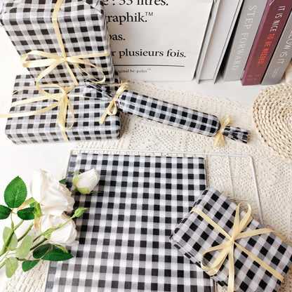 150 Sheets Buffalo Plaid Tissue Paper Gingham Black and White Checkered Tissue Paper Bulk Gift Bags Wrapping Tissue for Christmas DIY Art Craft Wedding Birthday Baby Shower Decor, 14 x 20 Inches