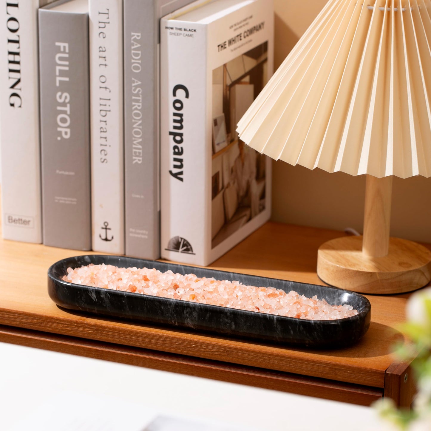10.6’’ Marble Tray, Decorative Bowl for Home Decor, Natural Marble Key Bowl, Candy Bowl, Decorative Tray for Entryway Table, Vanity and Bathroom Countertop(Black)