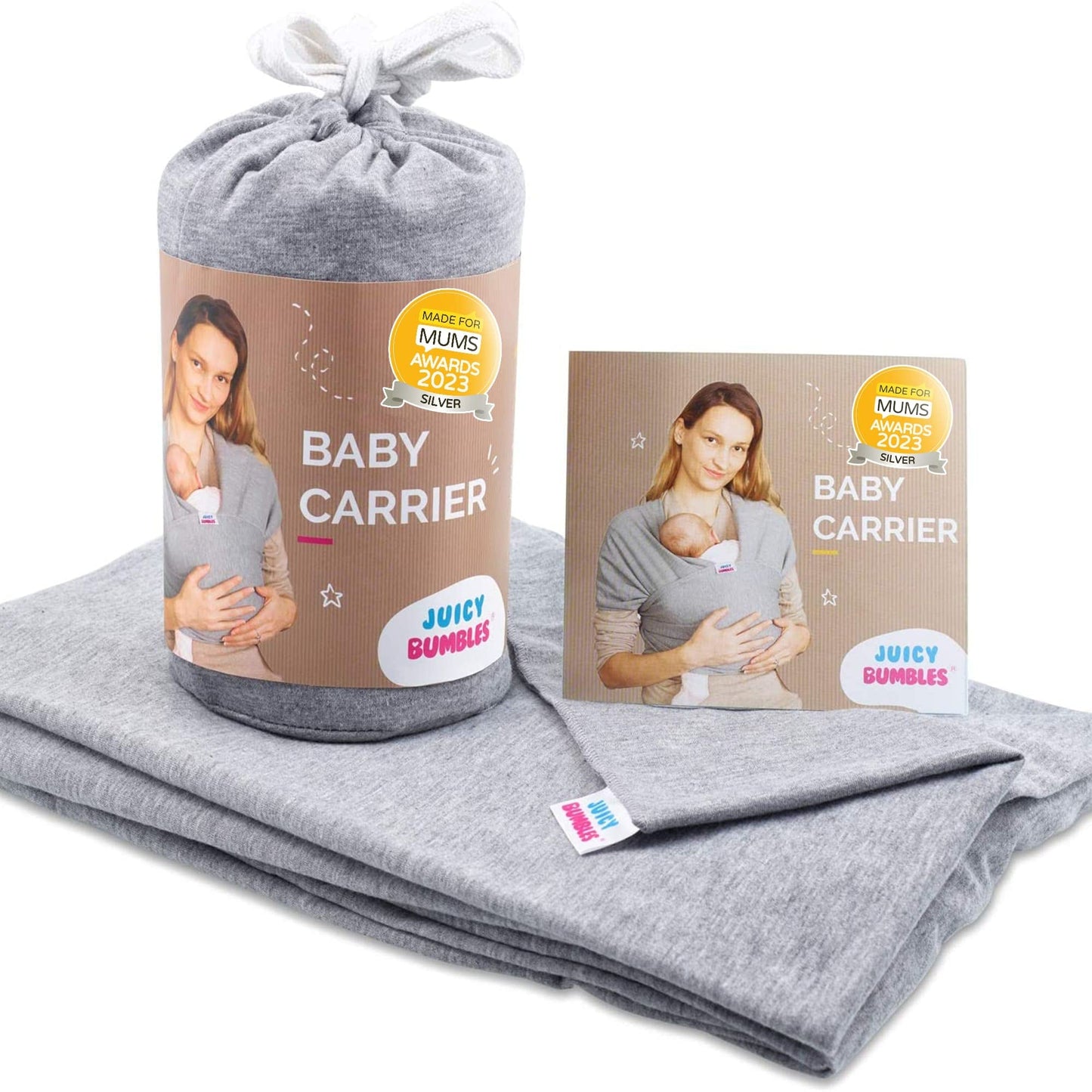 Baby Sling | Baby Wrap Carrier | Newborn to 35 lbs Infant with 3 Carrying Positions | 95% Cotton 5% Spandex - Dark Grey