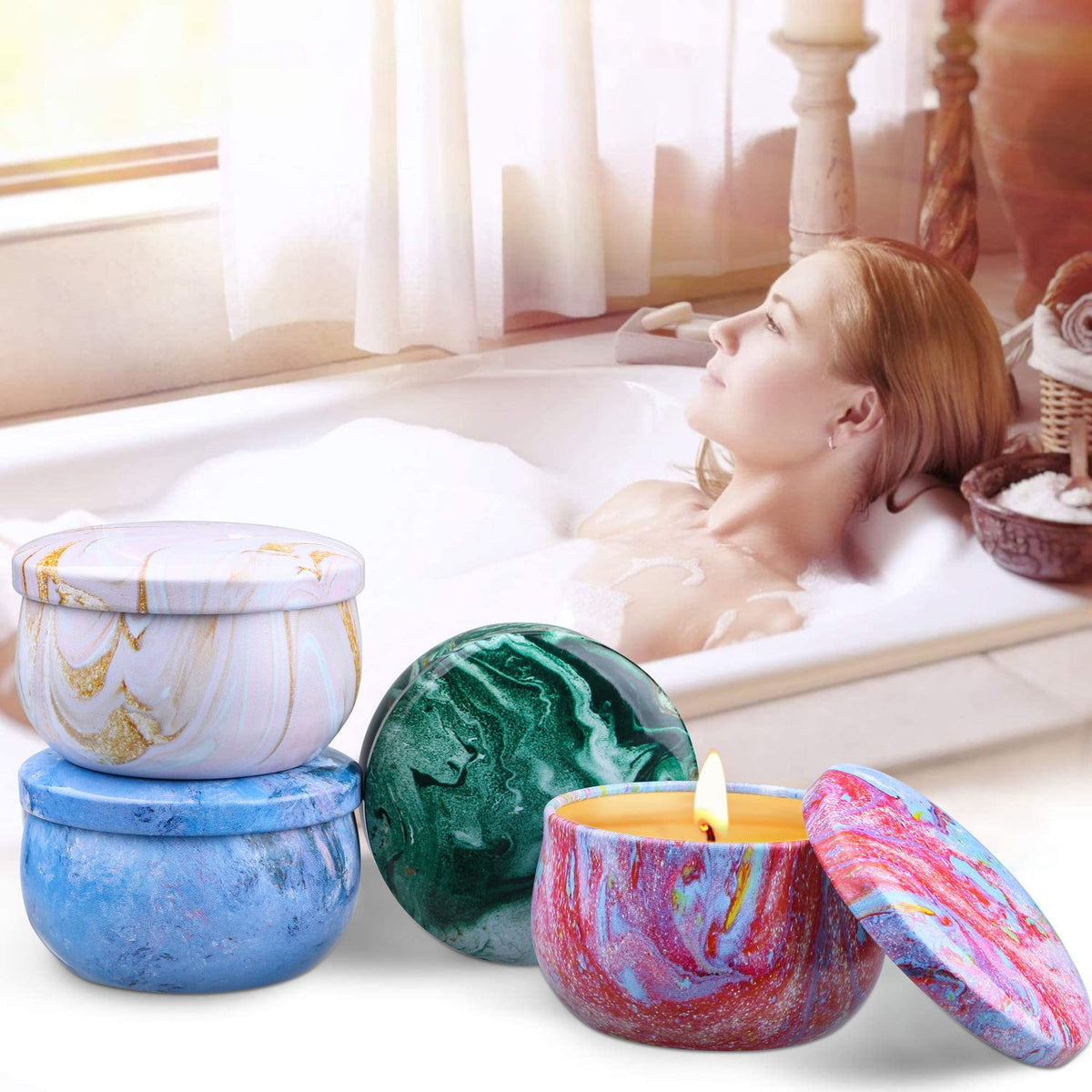 Gift Baskets for Women: Unique Candles & Hand Cream Lotion Gift Set, Valentines Day Gifts,Teacher Appreciation Gifts, Mothers Day Gifts, Best Friend Birthday Gift, Christmas Gifts for Coworker
