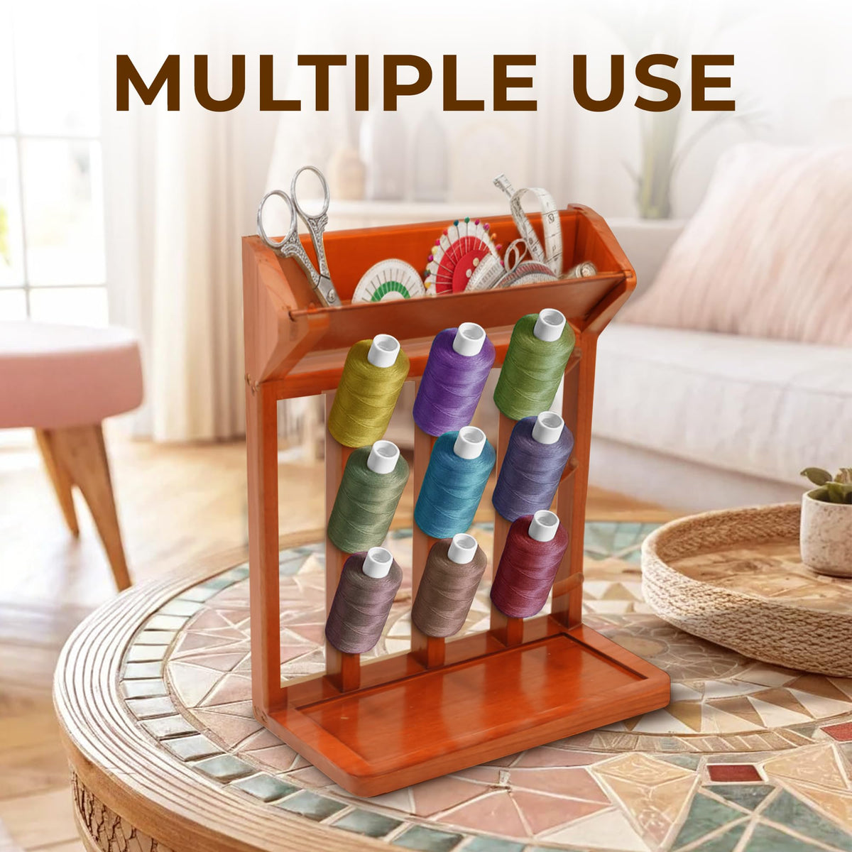 Nabytok Brown Vertical Bottle Drying Rack Rubber Wood 9 Hooks, Use for Bottles, Cups, Mugs, Glasswine, Space Saving Storage Shelf Bottle Holder Dryer Kitchen
