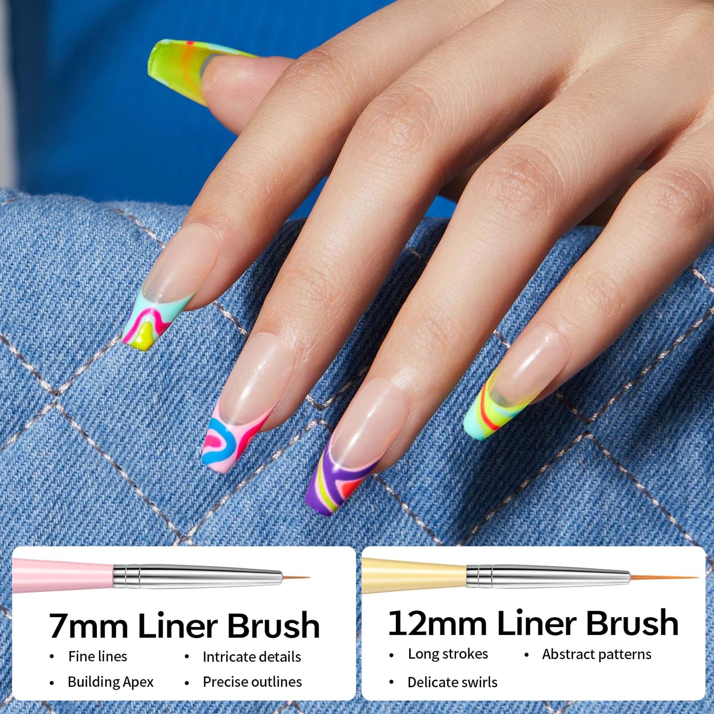 Modelones French Tip Tool- 6 Pcs Nail Stamp French Manicure Kit Suitable for DIY Together with Gel Nail Polish Art Tips Printing Tool Kit