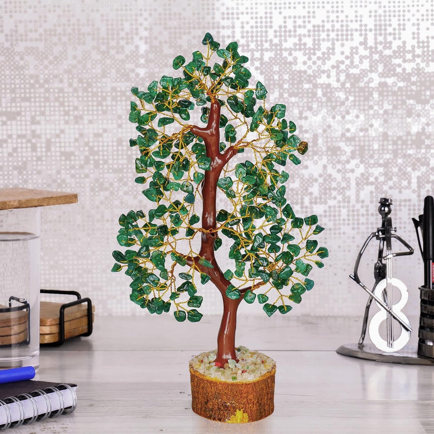 YATSKIA Green Aventurine Gemstone Tree, Crystal Tree of Life Decor, Congratulations Gifts for Women, Crystal Decor Gifts