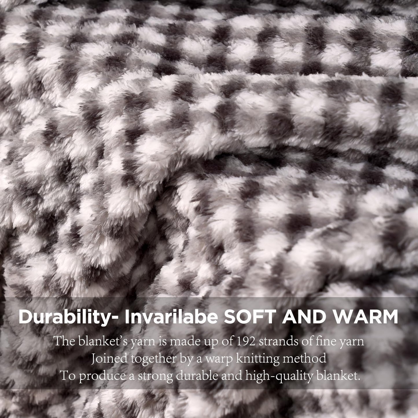 Zyrah Grey and White Fleece Twin for Couch Super Soft Twin Blanket Plaid Lightweight Decorative Fuzzy Cozy Blankets for Sofa Chair Bed 60x80 Inches