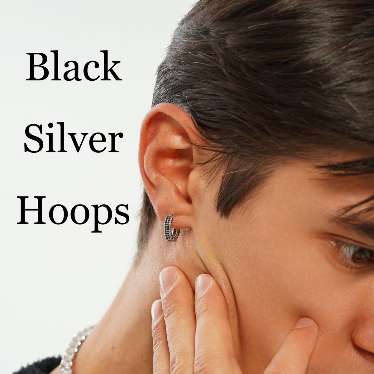 TOPGRILLZ Iced Out Hoop Earrings Cubic Zirconia Huggie Cartilage Cuff Hypoallergenic 14K Gold Plated Luxury Fashion Round Circle Earrings For Men Women-05SH