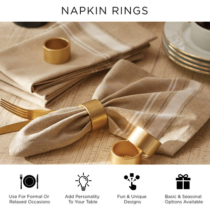 DII Beautiful Peony Flower Napkin Rings Deep Red, 4 Piece
