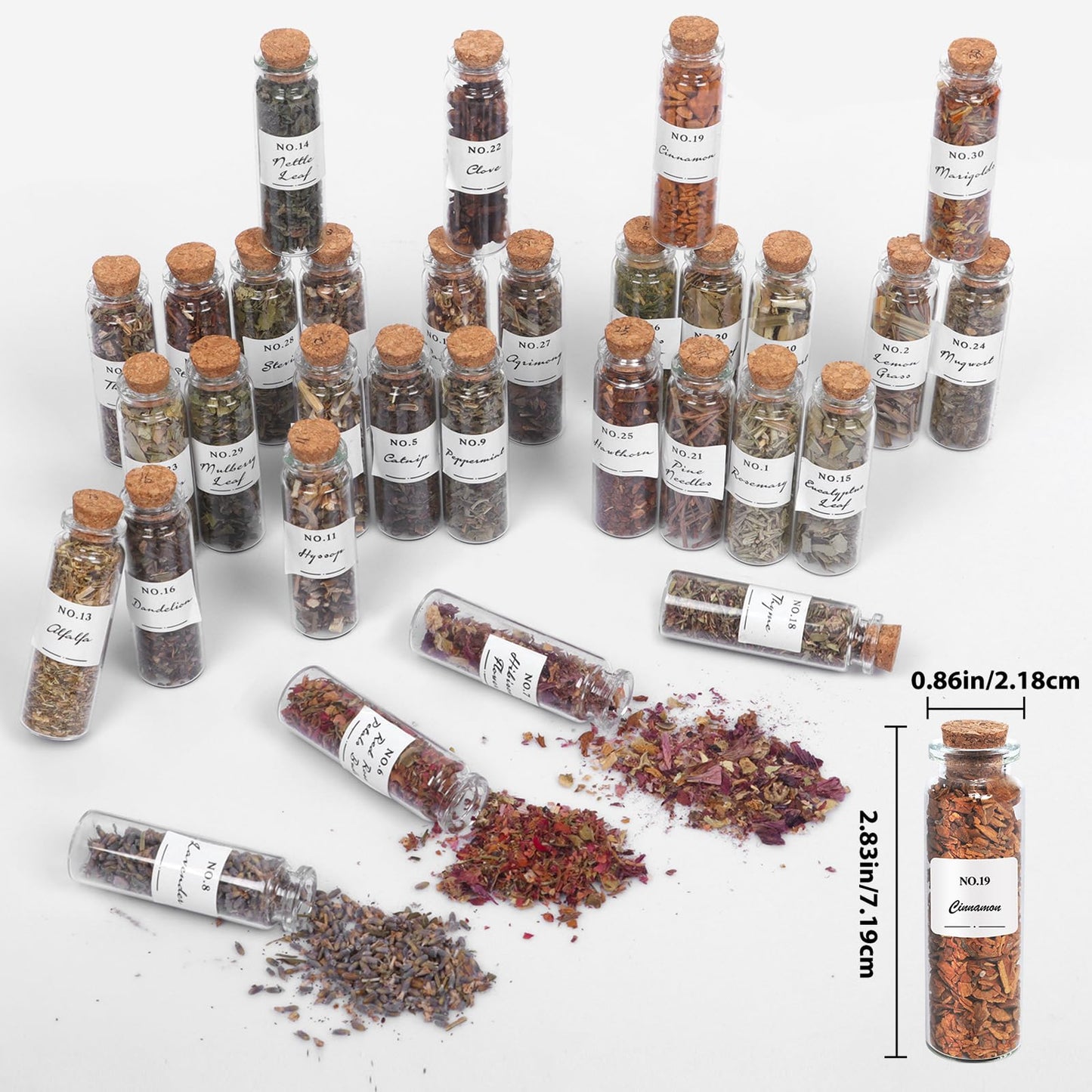 45-Bottle Dried Herbs Kit for Witchcraft, Wicca Altar and Magic Spells