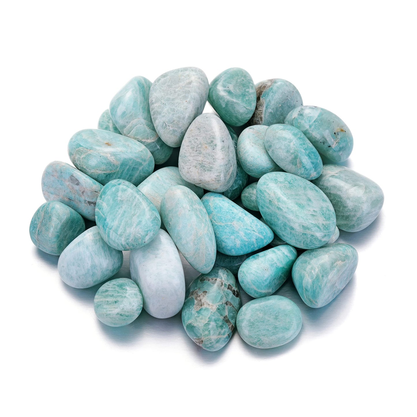 Top Plaza Bulk Amazonite Crystal Stones Real Natural Amazonite Reiki Healing Gemstones Small Tumbled Polished Stones for Energy Witchcraft Therapy Meditation Crystal Decorations 0.22Lb