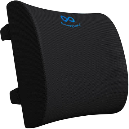 Everlasting Comfort Lumbar Support Cushion for Car Seat and Office Chair - Memory Foam Back Rest - Back Support Cushion for Chair with Adjustable Straps for Office & Car Use