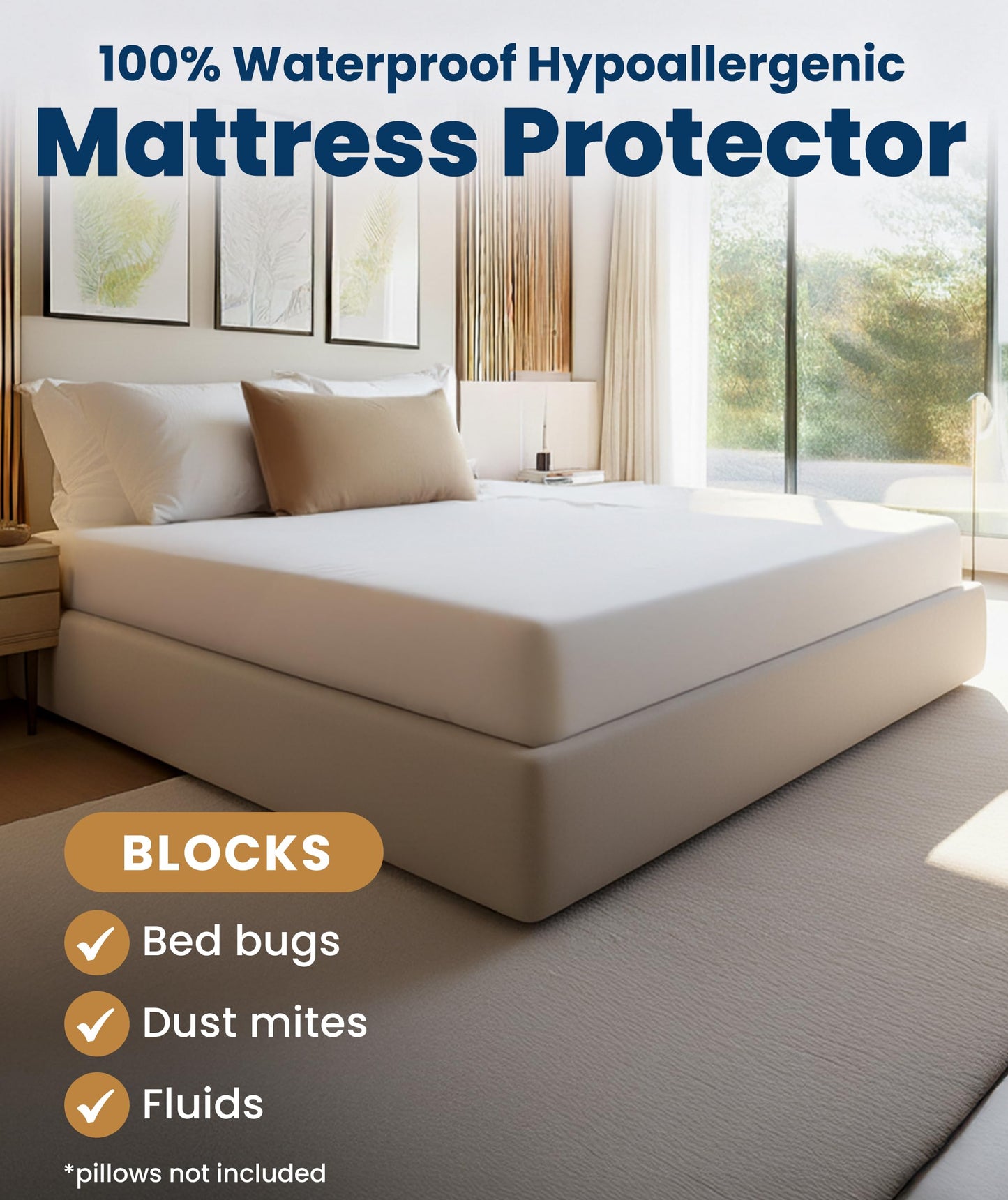 Everlasting Comfort Premium King Size Mattress Protector - Waterproof & Hypoallergenic, Noiseless Design, Washable Cover, 18" Deep Pocket, Bed Bug & Dust Mite Proof Cover for Sleep Hygiene