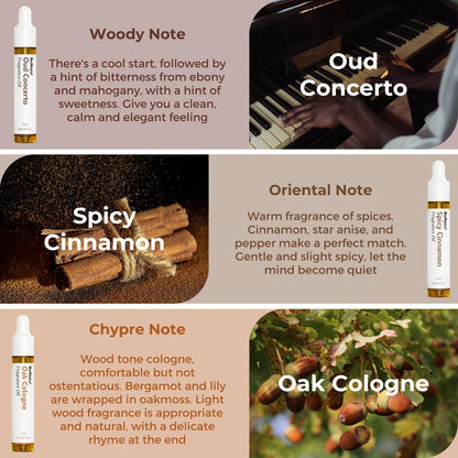 Benatu Gentleman Premium Fragrance Oils Set for Diffuser, Candle, Soap Making - Men Scents Aromatherapy Perfume Oil Gift for Home (Tobacco, Rum, Leather, Ebony, Spice Cinnamon, Oak Cologne) 6 Pcs