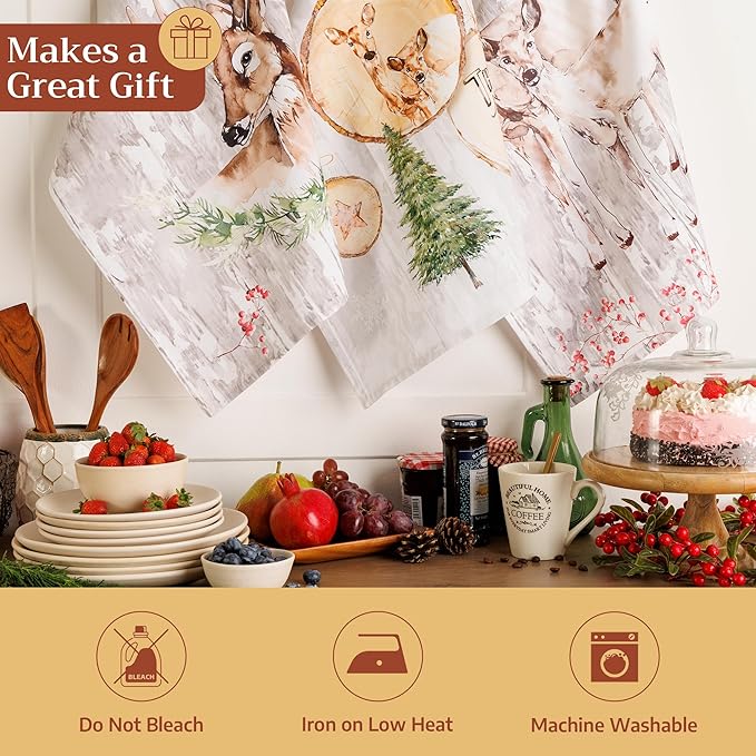 Maison d' Hermine Kitchen Towels Set of 3 100% Cotton 20" x 27.5" Reusable