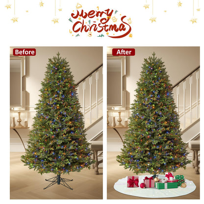 Christmas Tree Skirt 36" Round Sparkly Iridescent Sequin White Ornaments Xmas New Years Party Decorations