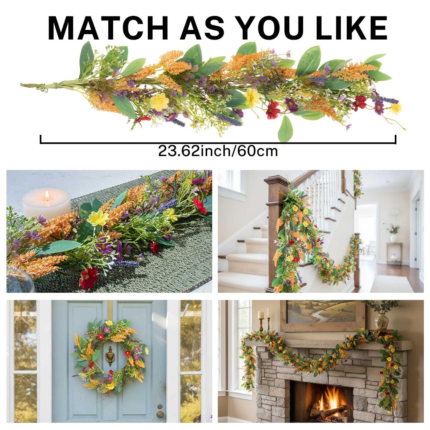 MOYEE Summer Candle Holder Centerpieces for Tables,Candle Ring, Black Metal Candlestick with an Artificial Wreath 14 in Versatile Dining Table Centrepiece(Golden Wheat Ear Wreath)
