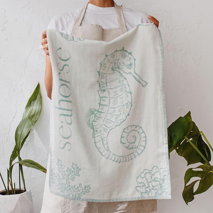 Nautical Kitchen Towels with Ocean-Themed Designs – 100% Turkish Cotton