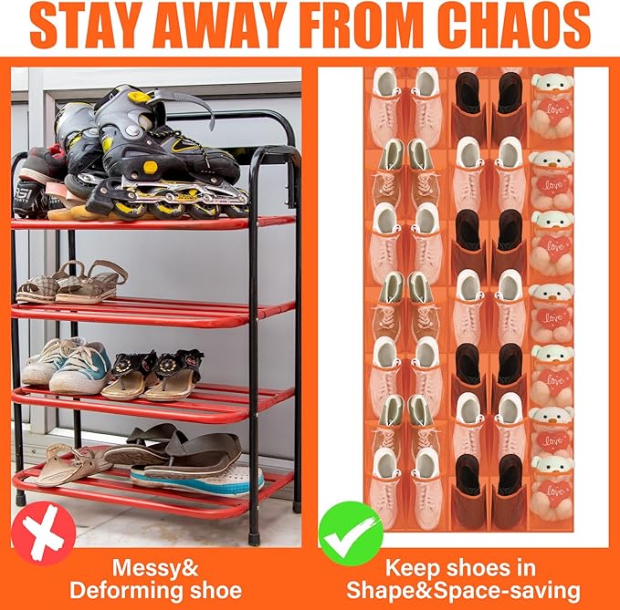 Windyun 40 Over the Door Shoe Organizer Large Mesh Pocket Hanging Shoe Rack