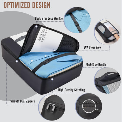 Veken 10 Set/8 Set Packing Cubes for Travel Essentials, Suitcase Organizer Bags in 4 Sizes, Carry-On Luggage Accessories with Laundry Bag & Passport Holder, Airplane Must Have, Camp Gifts for Men