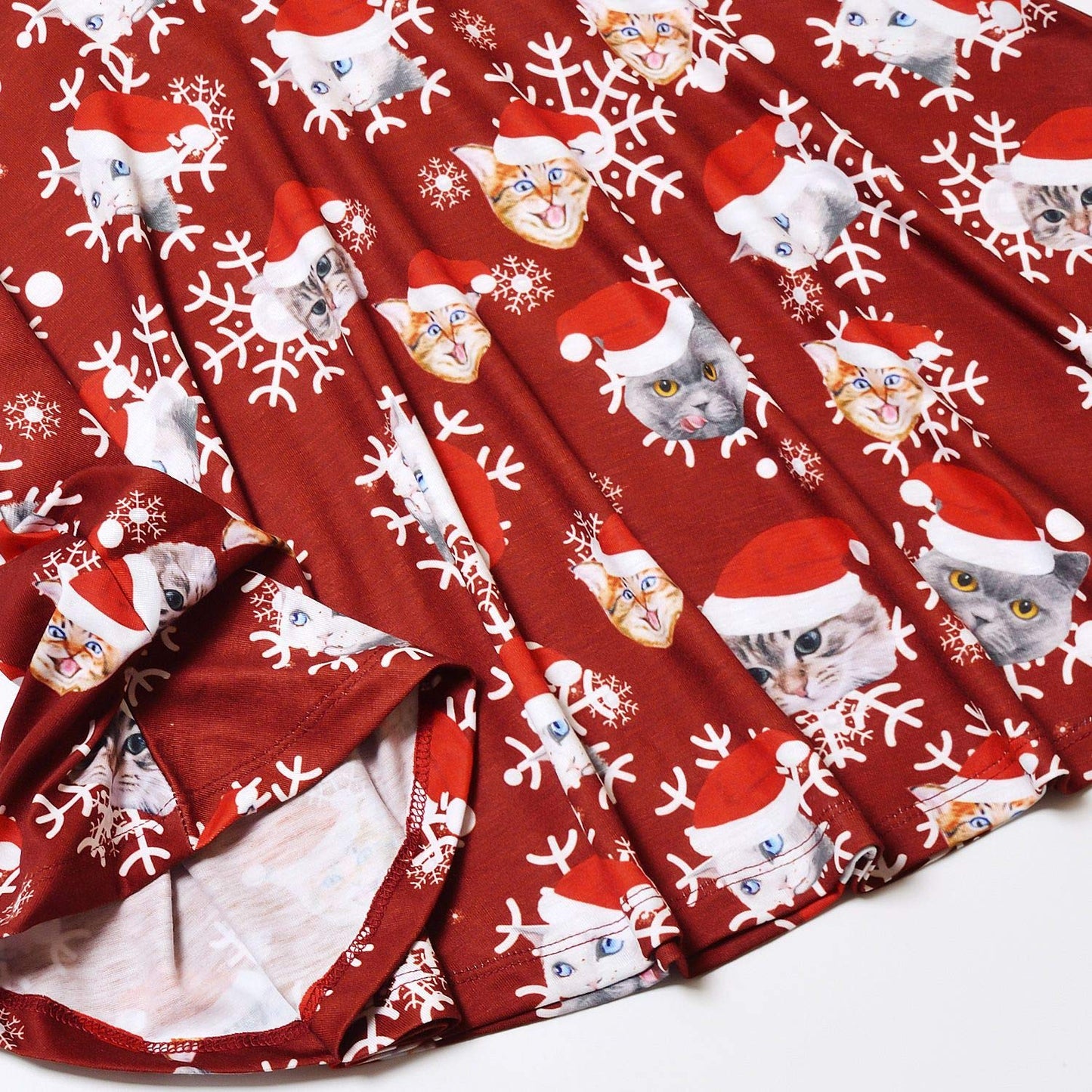 Kids Santa Cat Dresses for Girls Christmas Dress Clothes 6t 7t Burgundy