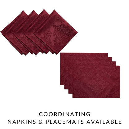 Elrene Home Fashions Caiden Elegance Damask Waterproof, Stain & Wrinkle Resistant Fabric Tablecloth, 60" x 120" Oblong/Rectangle, Cranberry