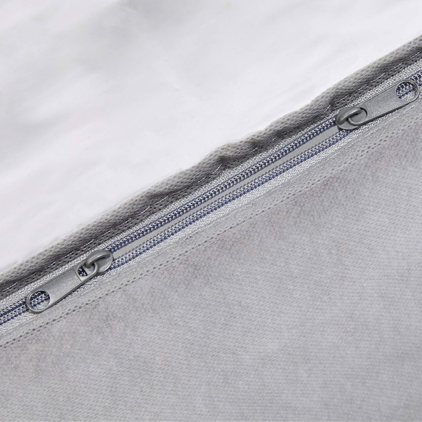 Amazon Basics Under Bed Storage Bags for Clothes and Blankets, Foldable Fabric Zipper Container with Clear Window and Reinforced Handles, Space Saving, 18 x 42 x 6 inches, Gray, 2-Pack