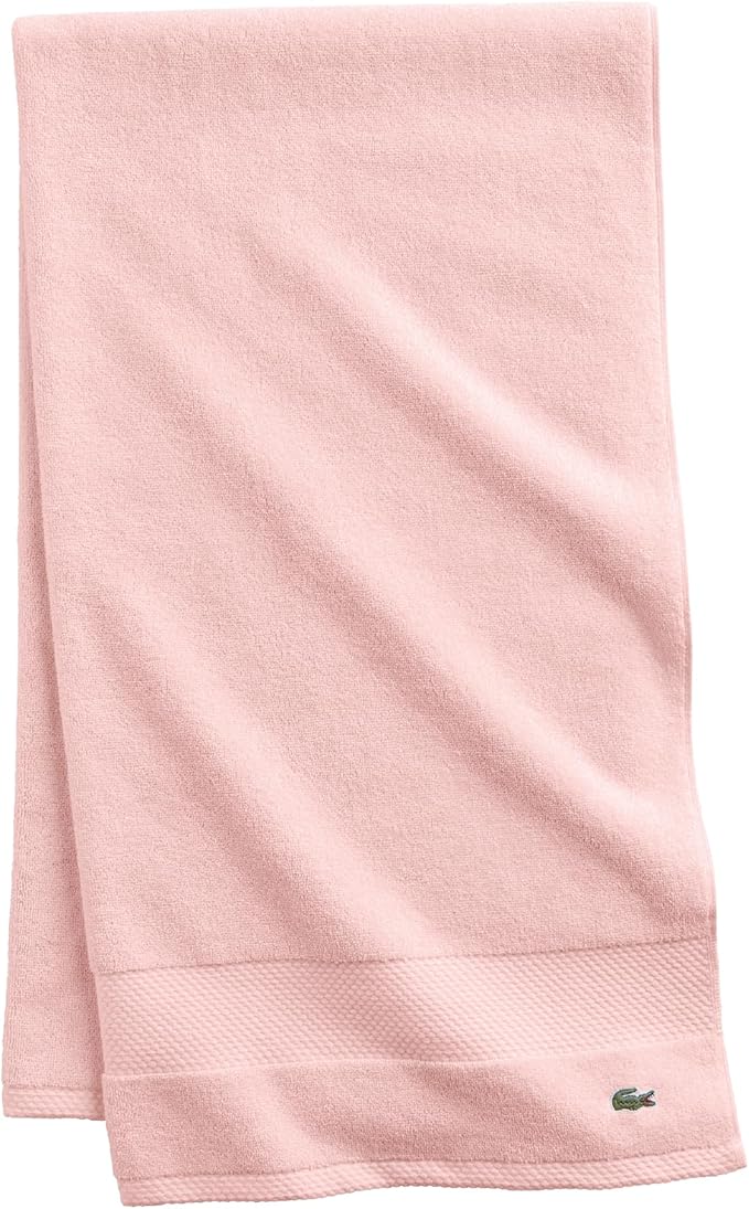 Lacoste Heritage 100% Supima Cotton Bath Towel, Light Pink, Premium Super Soft