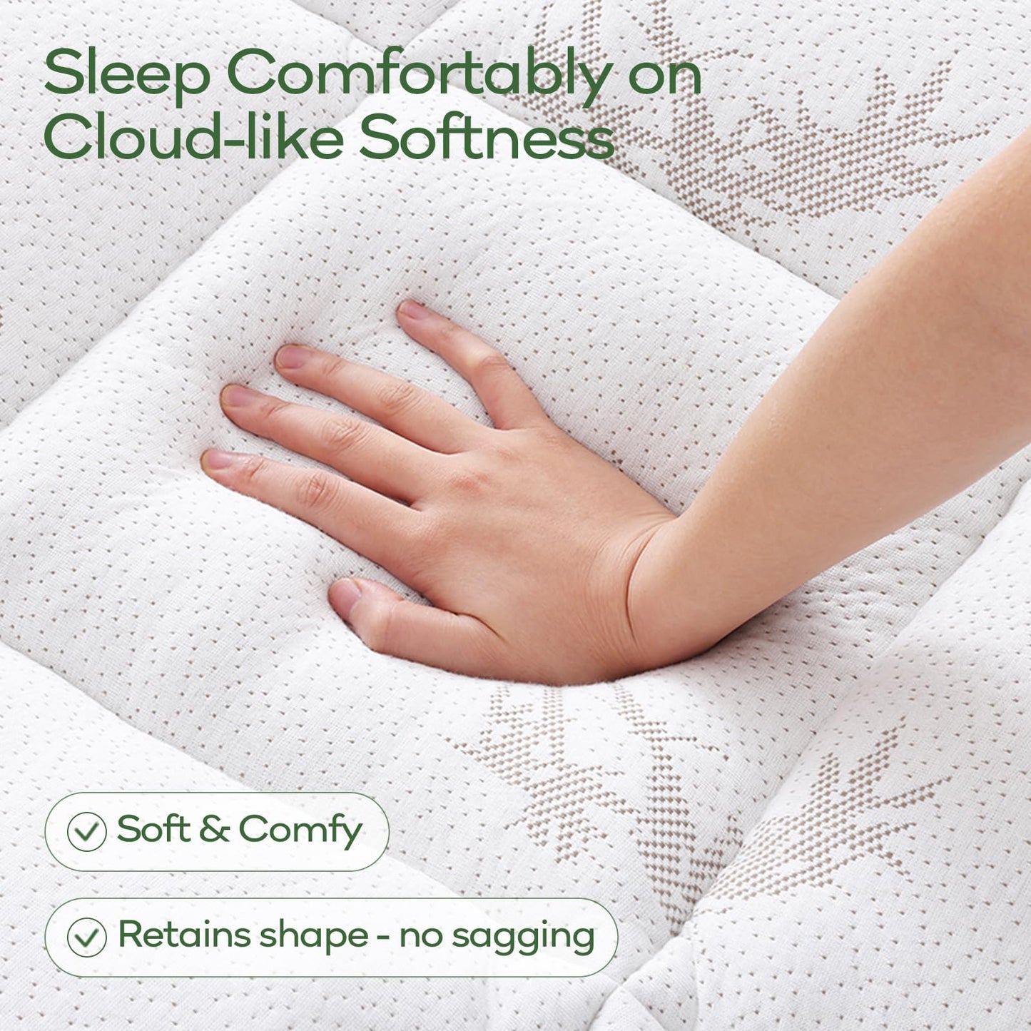 OLANLY King Mattress Topper, Bamboo Viscose Cooling Pillow Top Mattress Pad, Soft Plush Down Alternative for Firm Mattress, Back & Hip Pressure Relief, Machine Washable, Deep Pocket, White