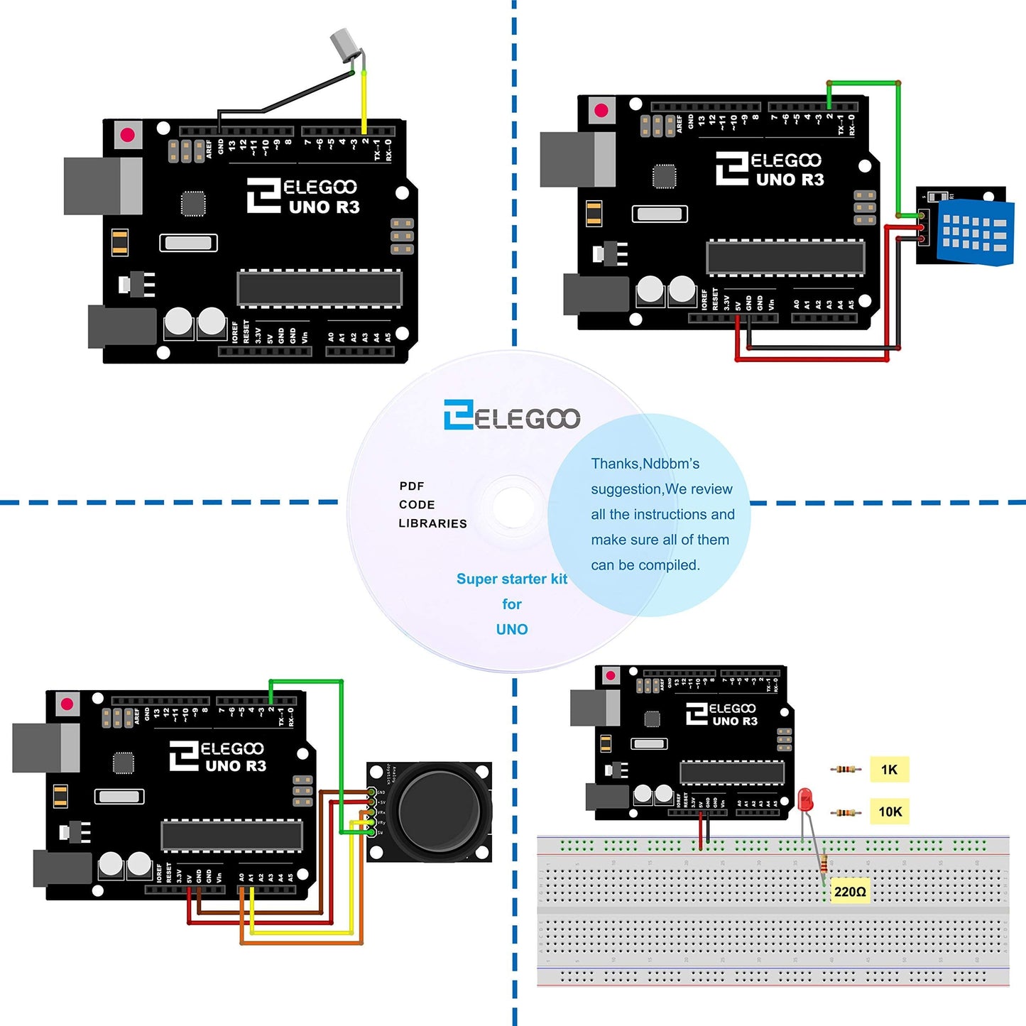 ELEGOO UNO Project Super Starter Kit with Tutorial and UNO R3 Board Compatible with Arduino IDE