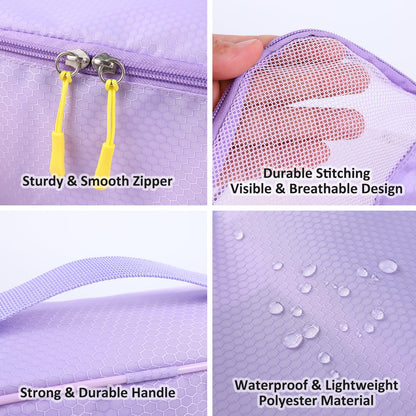 COVAX Packing Cubes for Suitcases, 5 Set Travel Luggage Organizer Bags and Storage Packing Cubes for Women Men, Purple