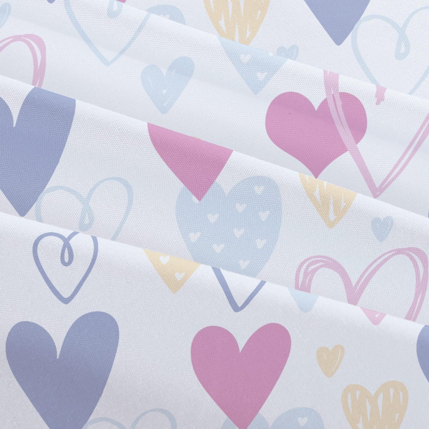 Softan Kids Bed Sheet Set, 3-Piece Twin Sheets Set, Microfiber Fitted Sheet with 15 Inches Deep Pocket and Corner Straps, Breathable & Silky Soft Love Heart Pattern Sheet and Pillowcase Sets
