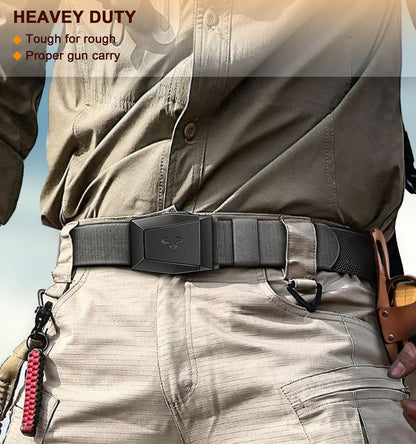 BULLIANT Men Belt 2 Pack,Nylon Web Holster Belt Stretch for Gift Men Outdoor Work Sports Hunting Hiking,Quick Release(Black/Dark Gray,28"-34" Waist Adjustable)