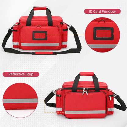 Medical Bag Empty First Aid Bag Home Health Nurse Bag Empty First Aid Storage Bag with Detachable Divider Medical Supplies Emergency Responder Trauma Bag for Nursing Student,Therapist,Doctors
