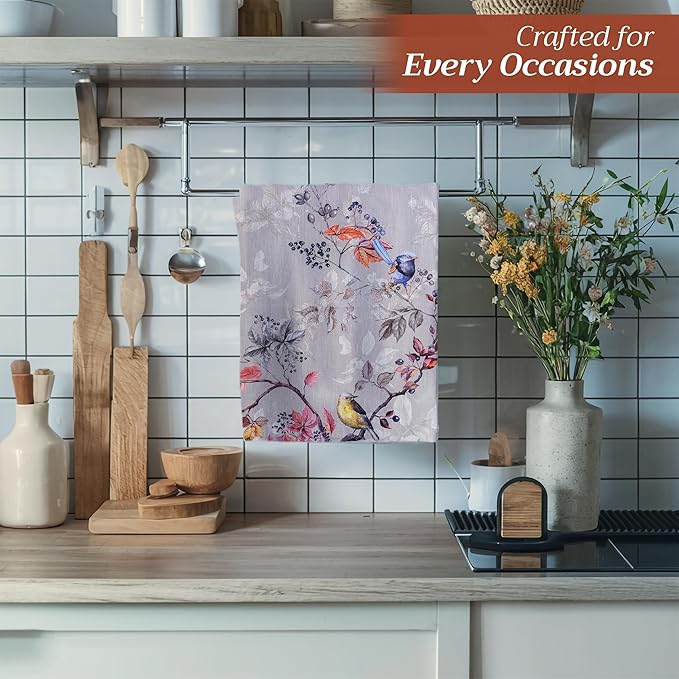 Maison d' Hermine Kitchen Towels Set of 3 100% Cotton 20" x 27.5" Reusable