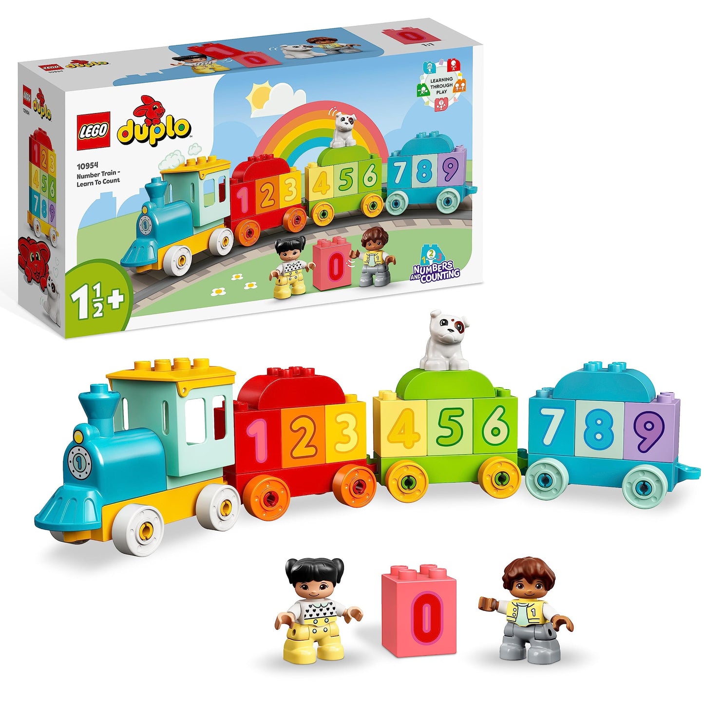 LEGO DUPLO Number Train - Learn To Count - Educational Learning Toy for Toddlers - incl. Colourful Number Bricks and 2 Figures - Gift for 1+ Year Old Boys & Girls - Christmas Treat - 10954