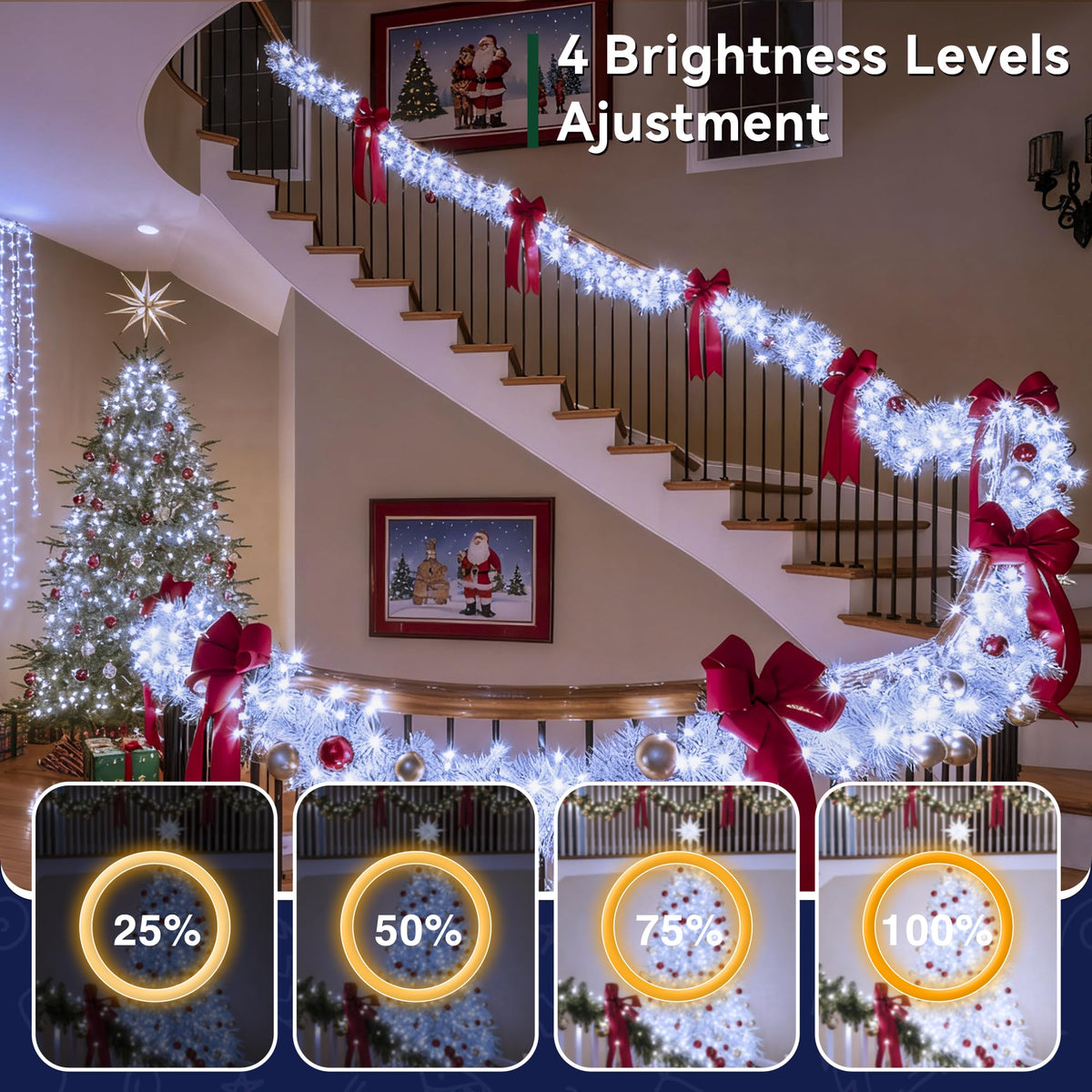 Soagrc 396FT 1200LEDs Outdoor String Lights Plug in IP67 Waterproof Twinkle Lights with Remote Dimmable 8 Modes Cool White Decorative Lights for Villa Backyard Pool Deck Summer Wedding Party Christmas