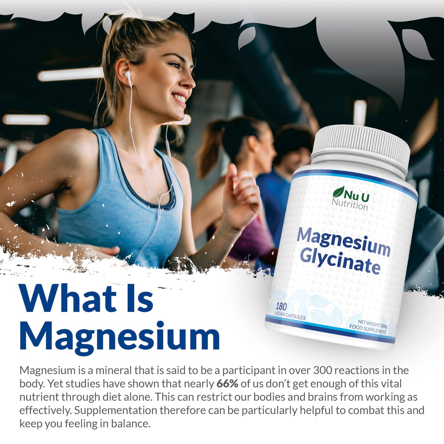 Magnesium Glycinate Supplements 1000mg (Bisglycinate) - 180 High Strength Vegan Capsules - 3 Month Supply - Providing 200mg of Elemental Magnesium - Made in The UK - Nu U Nutrition