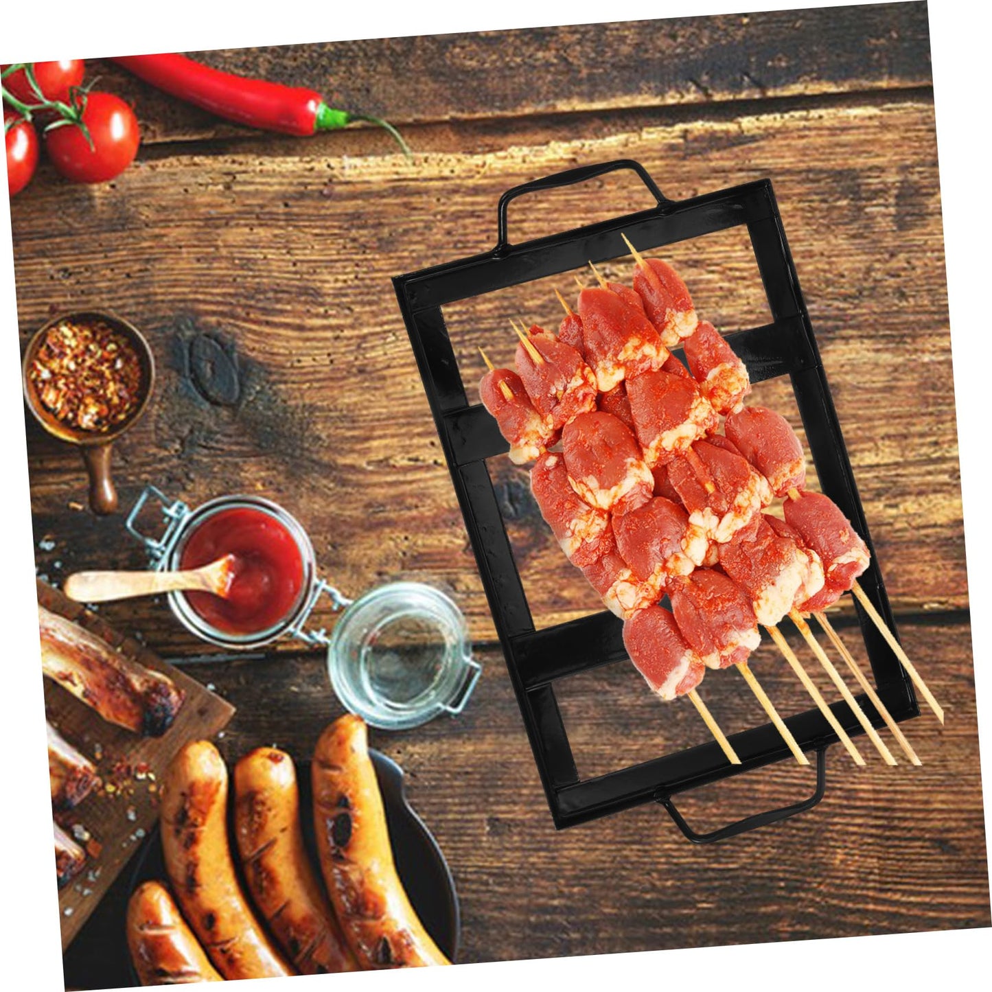 IWOWHERO Restaurant Salt Plate Stand Bbq Supply Stainless Salt Plate Rack Grilling Accessory Kitchen Tool