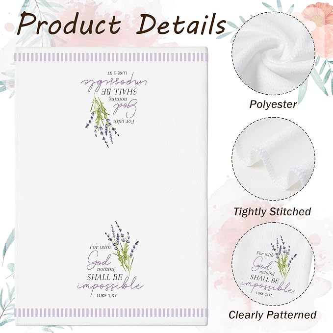 GROBRO7 Bible Floral Hand Towel