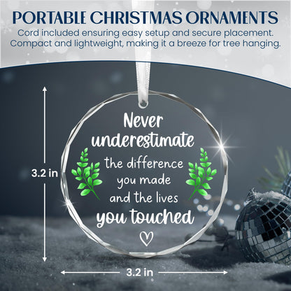GAUDORA Christmas Thank You Gifts for Women Men - Glass Christmas Ornaments 2025 - Employee Appreciation Gifts for Teacher Coworkers Boss, Farewell Retirement Gift, Stocking Stuffers, Xmas Decorations