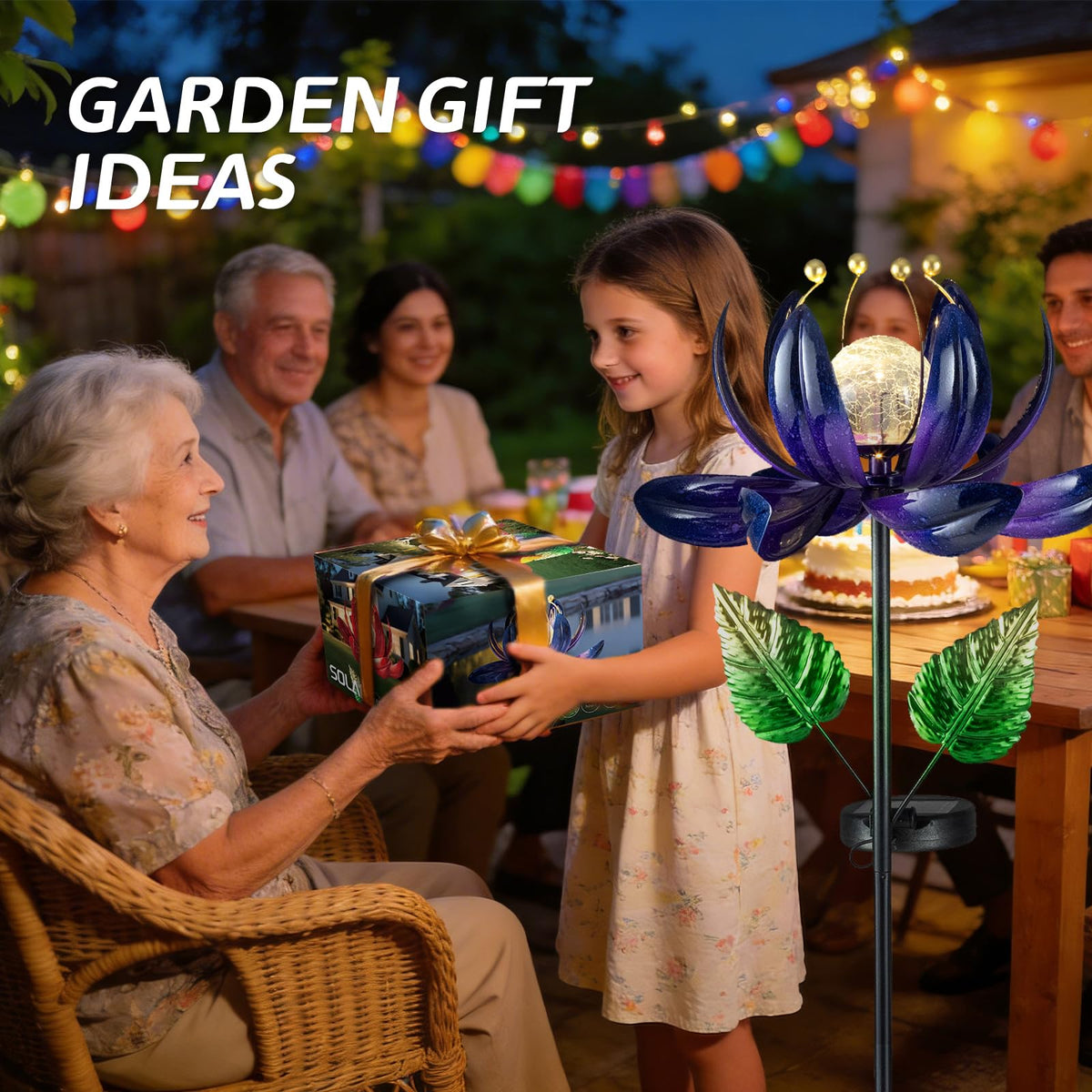 AIINY Solar Purple Metal Flower Wind Spinners, Colorful Spinning Windmill Lotus Yard Art Lights with LED Crystal Ball Decorative Stake Lighting Flower Sculpture