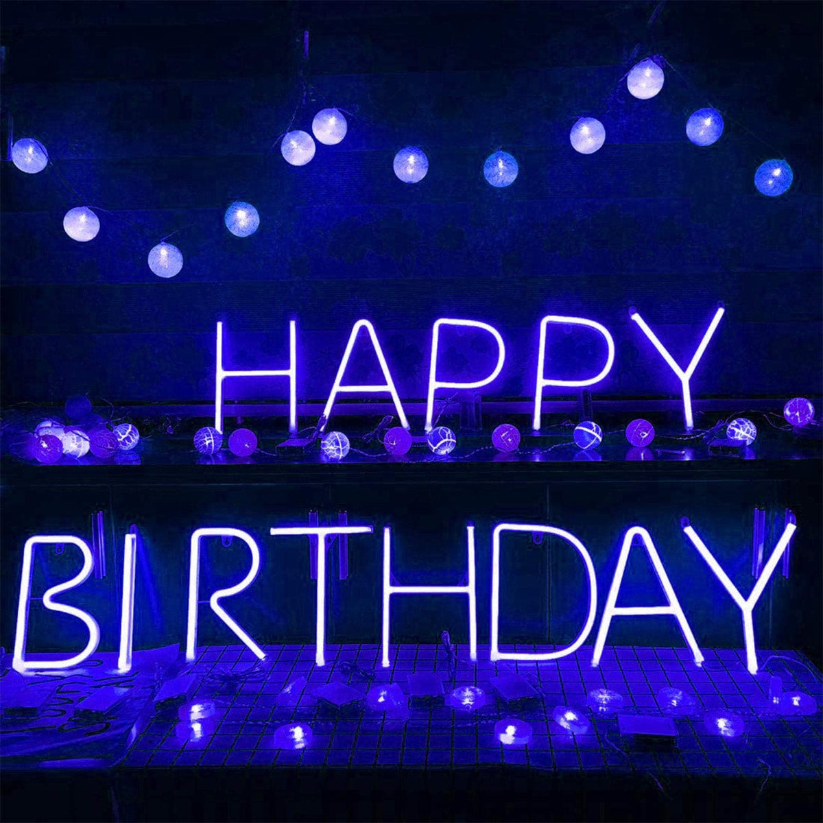 ENUOLI Blue LED Neon Letter Light, USB Batteries Operated Letter Sign for Night Light Lamp Words for Valentines Day, Home, Indoor Wall Decor (R)